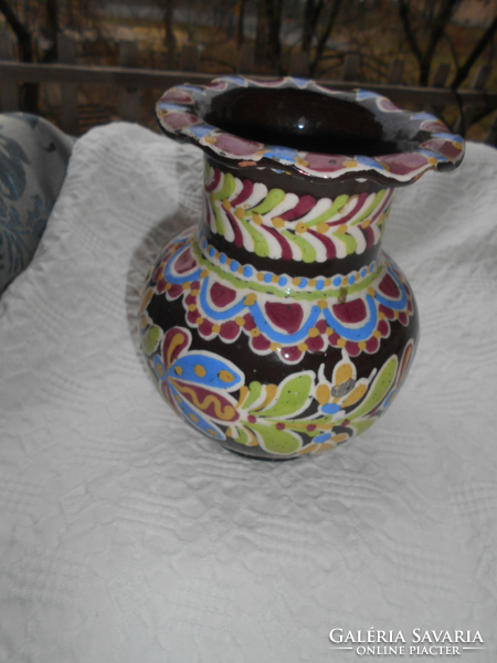 János Lázi marked hmv ceramic vase 15 cm