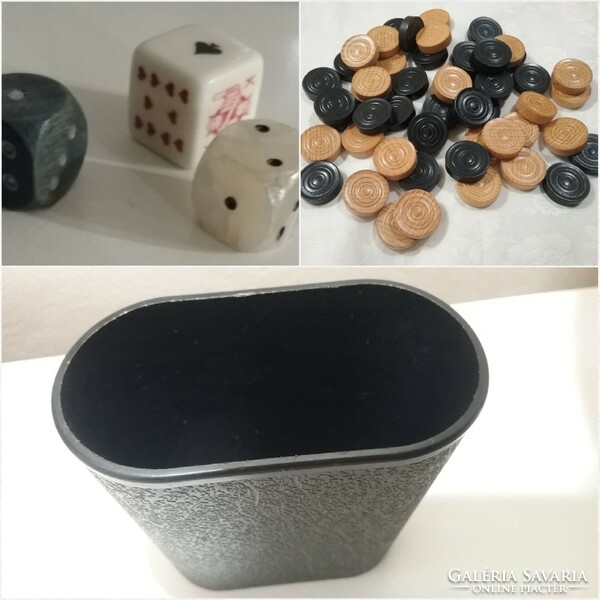 Old dice shaking holder, replacement board game, dice