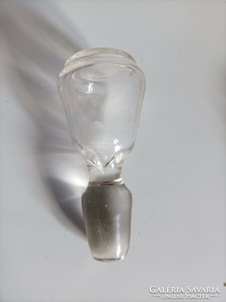 2 old glass stoppers in one, one solid, the other hollow, blown glass