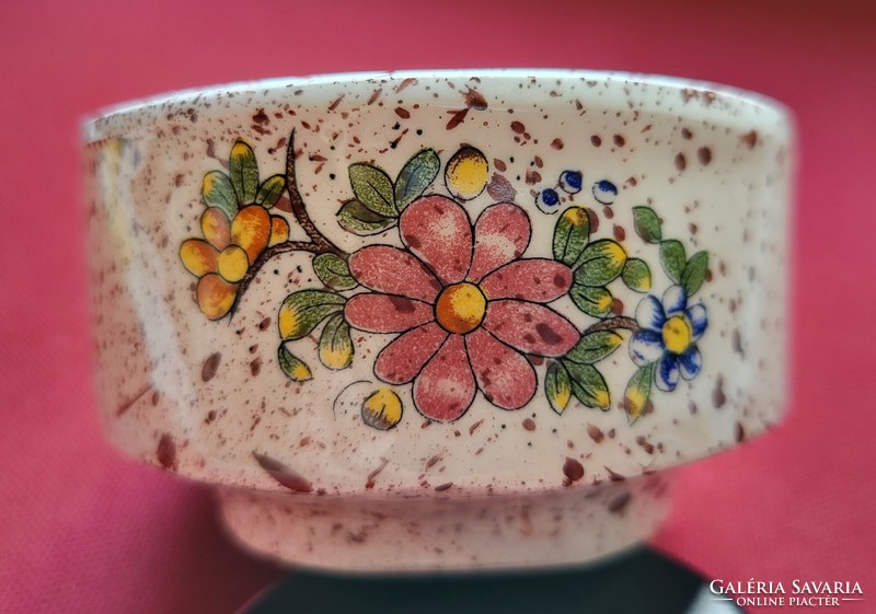 Német porcelán virág mintás kaspó asztalközép tálka tál