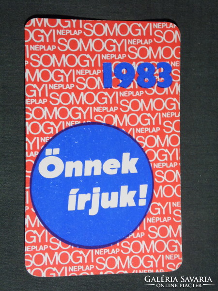 Kártyanaptár, Somogyi néplap napilap, újság, magazin , 1983,   (4)