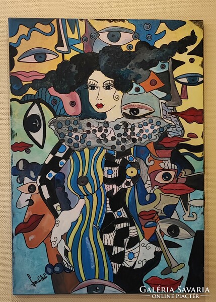 Szecskó Anikó Akril absztrakt festmény