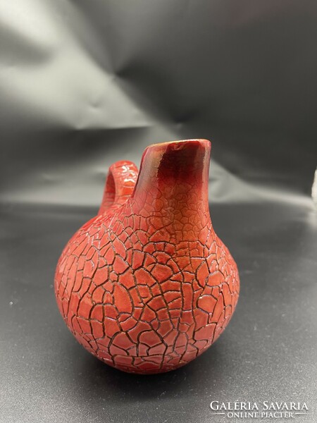 Zsolnay cracked shrink-glaze eosin vase