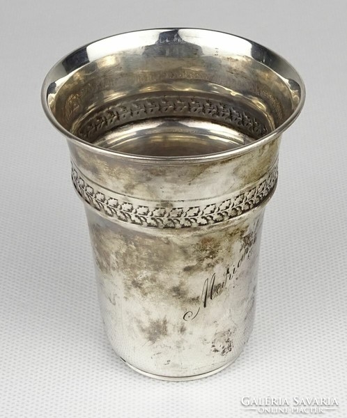 1P946 antique 800 silver Marian baptism cup 45 g
