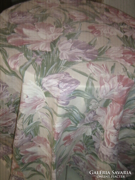 Beautiful vintage pastel scenic floral fabric curtain