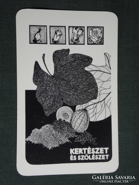 Kártyanaptár, Kertészet és szőlészet, újság, magazin,grafikai rajzos, 1983,   (4)