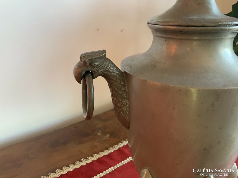 Antique Russian samovar, tin pot