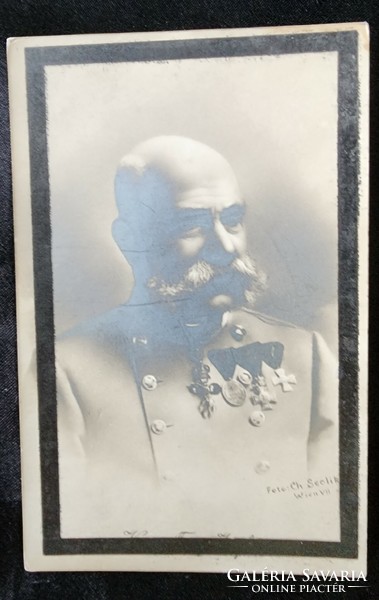 1916 HABSBURG FERENC JÓZSEF CSÁSZÁR MAGYAR KIRÁLY HALOTT EREDETI KORABELI GYÁSZ FOTÓ - LAP KÉP