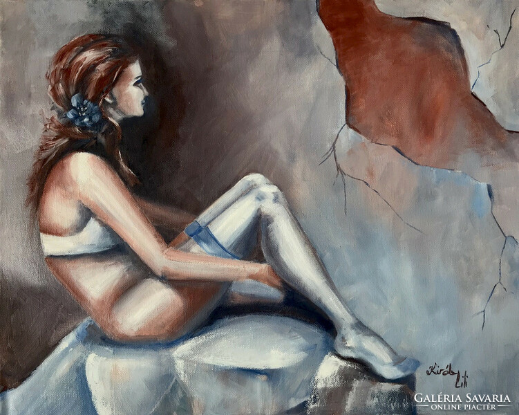 Meditating - oil painting - 40 x 50 cm