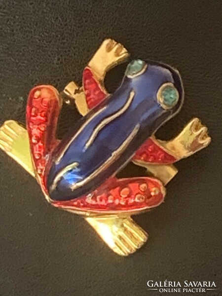 A prince from a frog...Gilded, enamel pin without mark