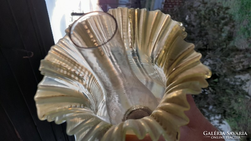 STEIDL ZNAIM historizáló asztali petróleumlámpa, különleges vazelinüveg búrával