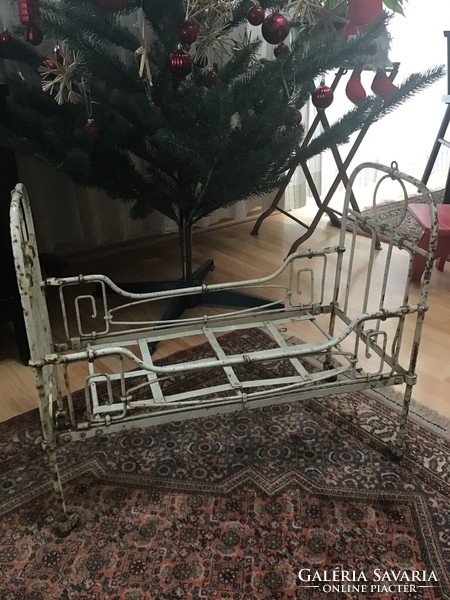 Antique art deco toy baby iron bed, foldable