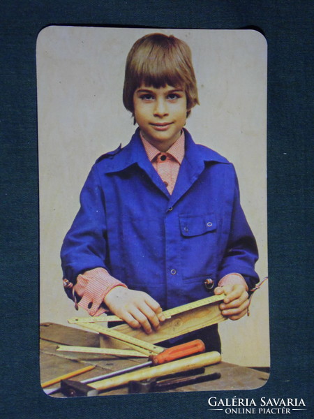 Kártyanaptár, Vasért iparcikk, barkács üzletek, Budapest, gyerek modell,1984,   (4)