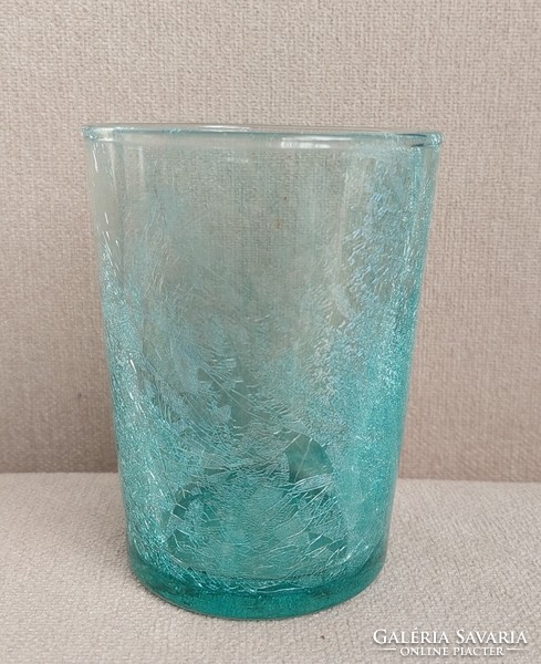 Karcagi kék fátyolüveg pohár hibátlan állapotban
