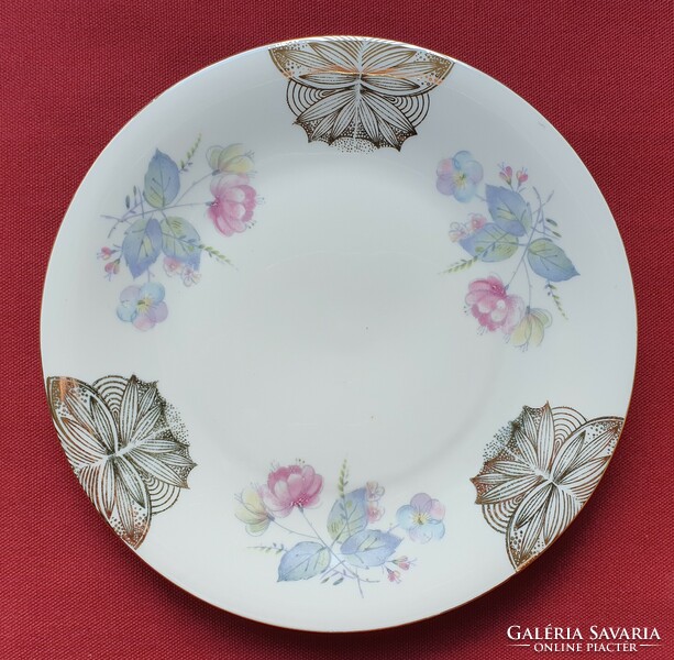 Porcelain small plate cake plate with flower gold pattern