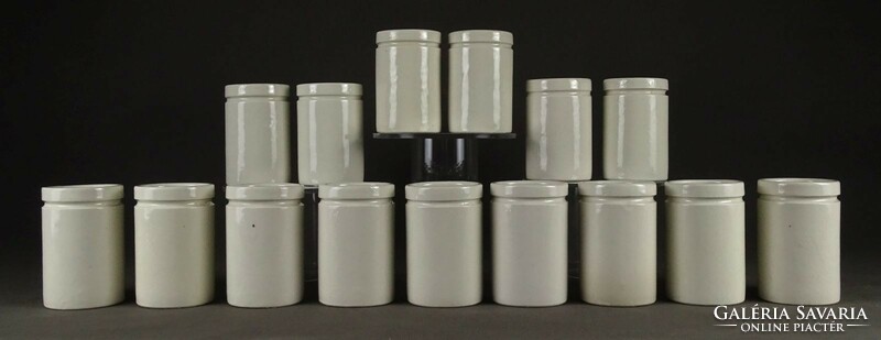 1P982 Antik gyógyszertári porcelán patika tégely 15 darab 250 ml