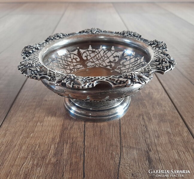 Antique English silver openwork serving bowl