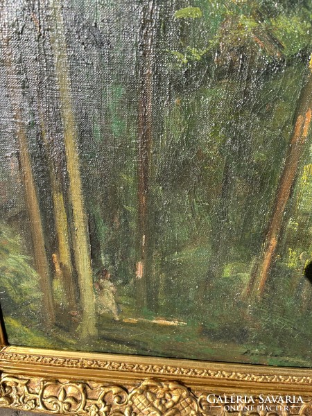 Festmény erdőrészlet