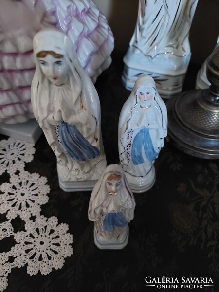 Szűz Mária porcelán szentek egyben 3 db 1900 ból