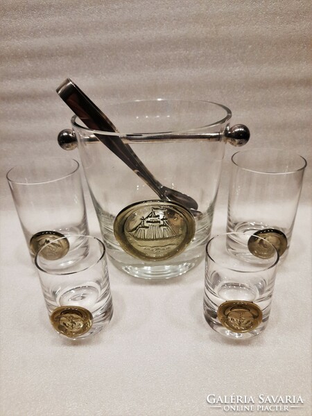 Hajós rosenthal studio - linie crystal glass drink set - ice bucket + 2 pairs of glasses