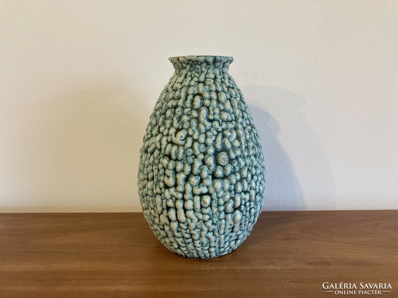Retro károly bán shrink-glazed, blistered vase