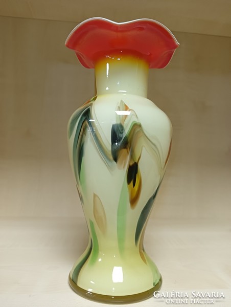 Fodros szájú murànói váza