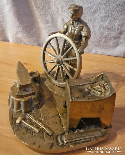 Solid heavy brass smith figure