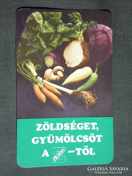 Kártyanaptár, Zöldért zöldség gyümölcs vállalat, 1984,   (4)