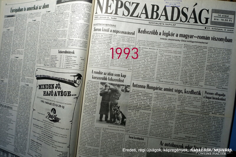 31. Szülinap :-) 1993 január 7  /  Népszabadság   /  Újság - Magyar / Napilap. Ssz.:  26622