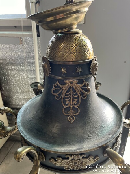 Antique bronze chandelier neo empire style.