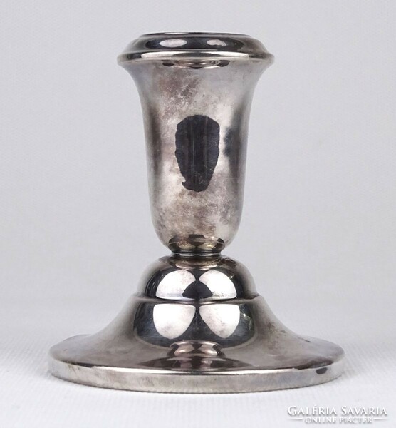 1P957 old marked mint silver candle holder 135g