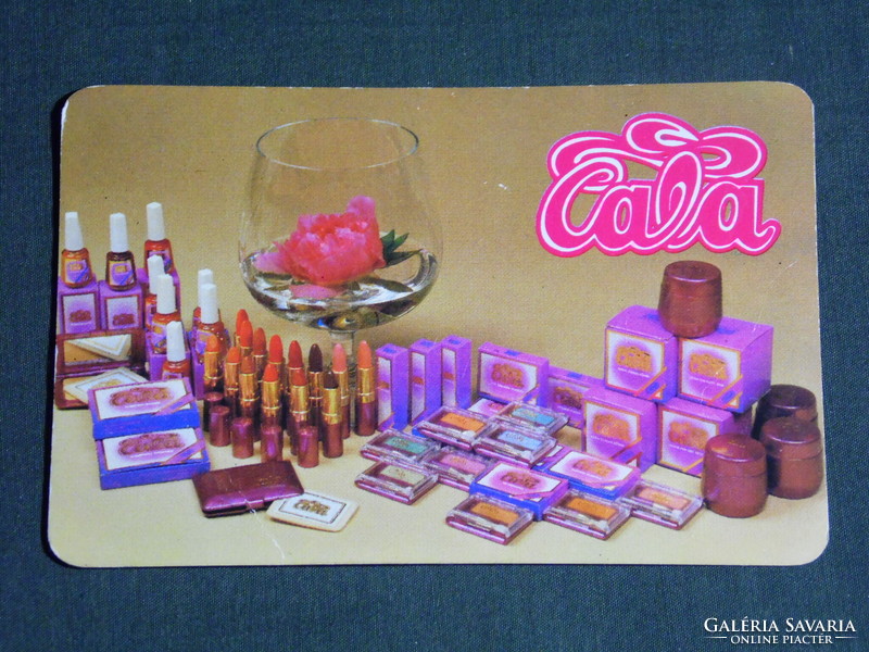 Card calendar, caola cosmetics company, lipstick, powder, nail polish, 1986, (4)