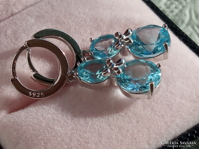 Sky blue topaz 925 silver earrings