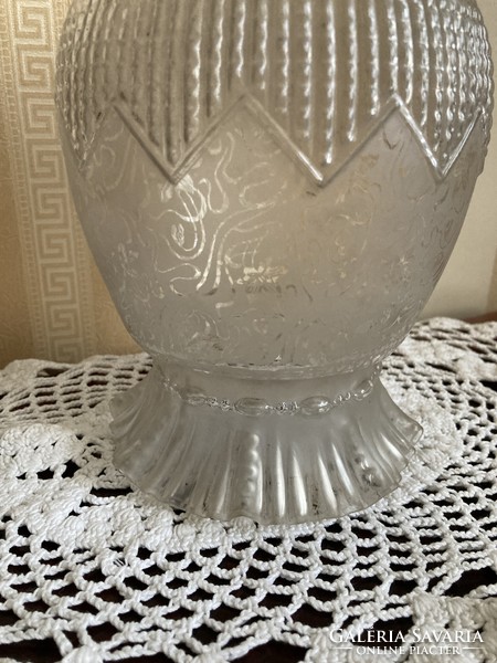 Rarity! Beautiful, engraved large glass lampshade