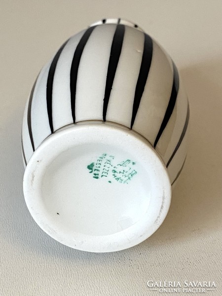 Black striped Raven House retro porcelain vase 11.7 Cm