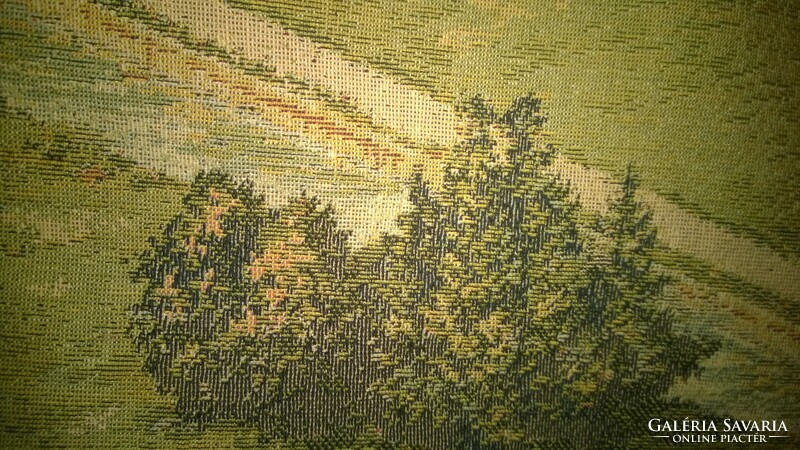 Belgian woven tapestry lined, cord decoration around, perfect condition 47x45 cm