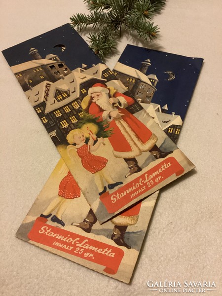 Régi Stanniol-Lametta ezüst színű angyalhaj karácsonyfadíszek
