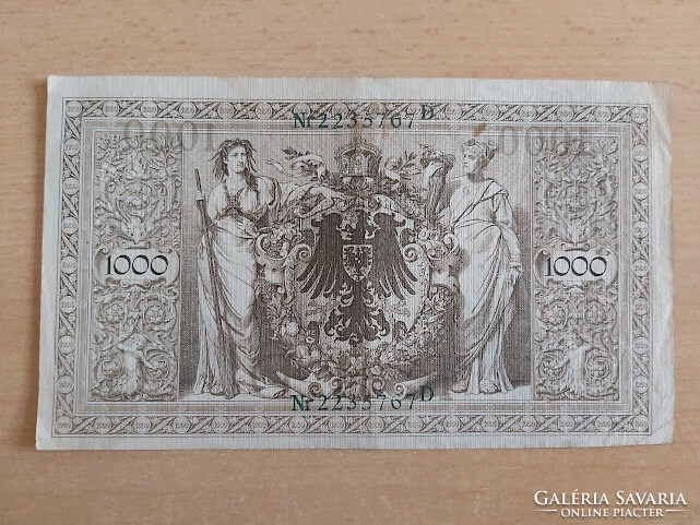 German Empire 1000 Marks 1910 223 green stamps