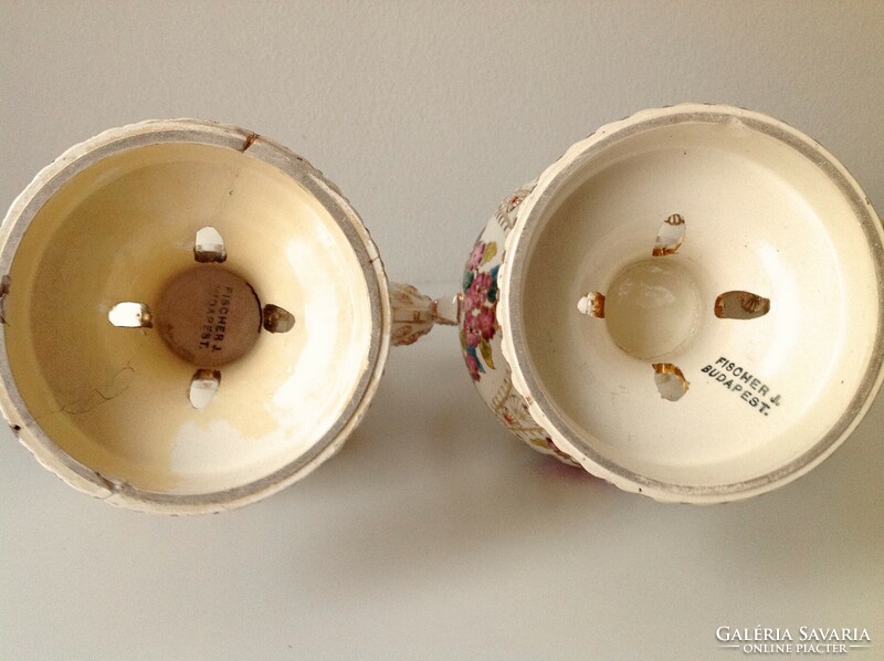 Fischer decorative jug pair 47 cm.