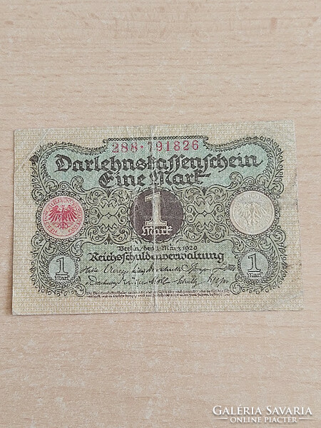 Germany 1 mark 1920 darlehnkassenschein 288