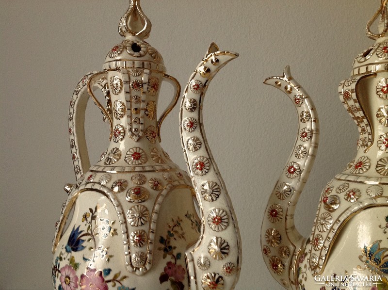 Fischer decorative jug pair 47 cm.