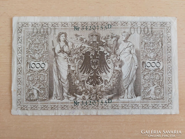 German Empire 1000 Marks 1910 342 green stamps