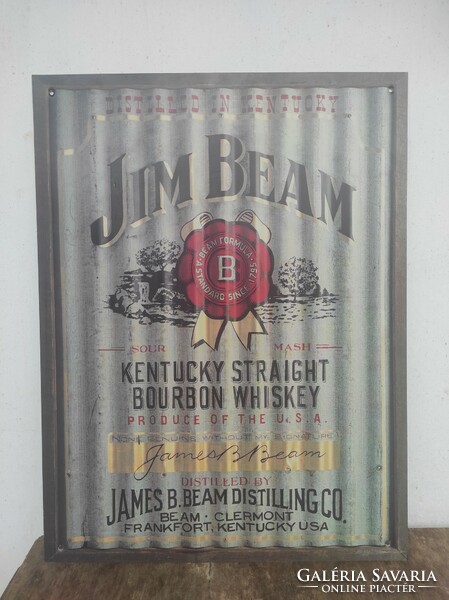 Old metal Jim Beam advertising sign in excellent condition
