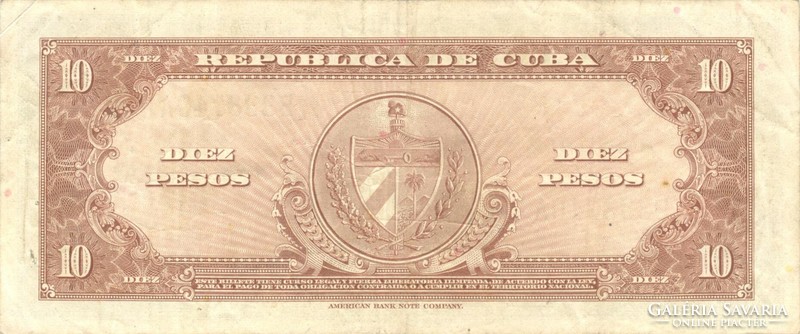 10 peso pesos 1960 Kuba 1.