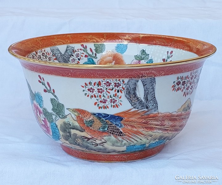 Antique Japanese porcelain Kutani impressive size bowl - centerpiece in perfect condition