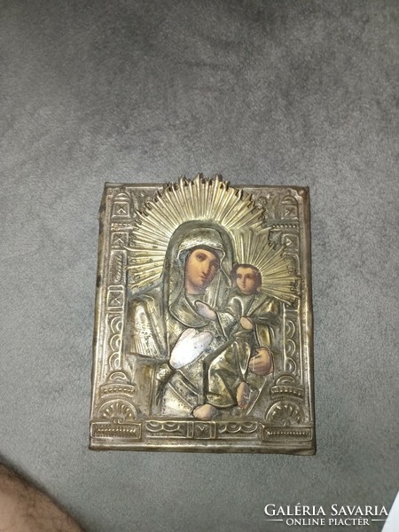 Icon with copper cover