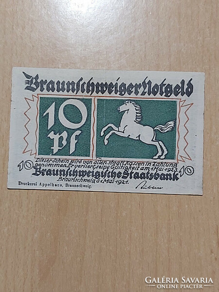 NÉMET 10 PFENNIG 1921  Braunschweig  NOTGELD