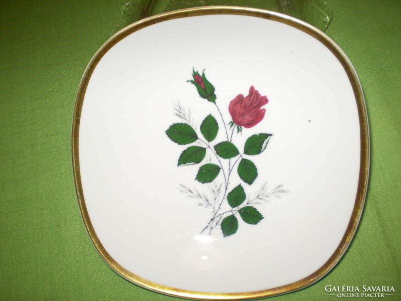 Bavaria SCHUMANN ARZBERG porcelán rózsás kínáló tál tányér hibátlan 19cm.