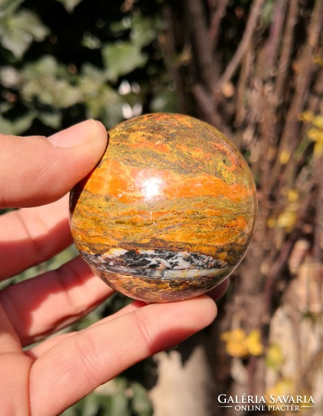 Realgar sphere, mineral crystal