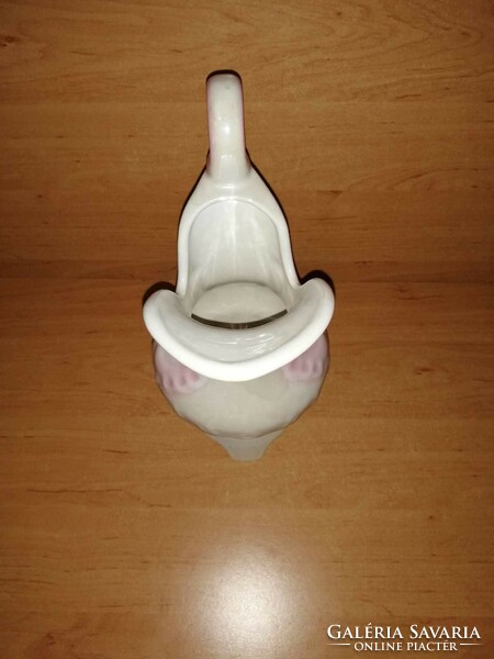 Szecessziós porcelán virág mintás mosdókancsó - 28,5 cm magas (b)